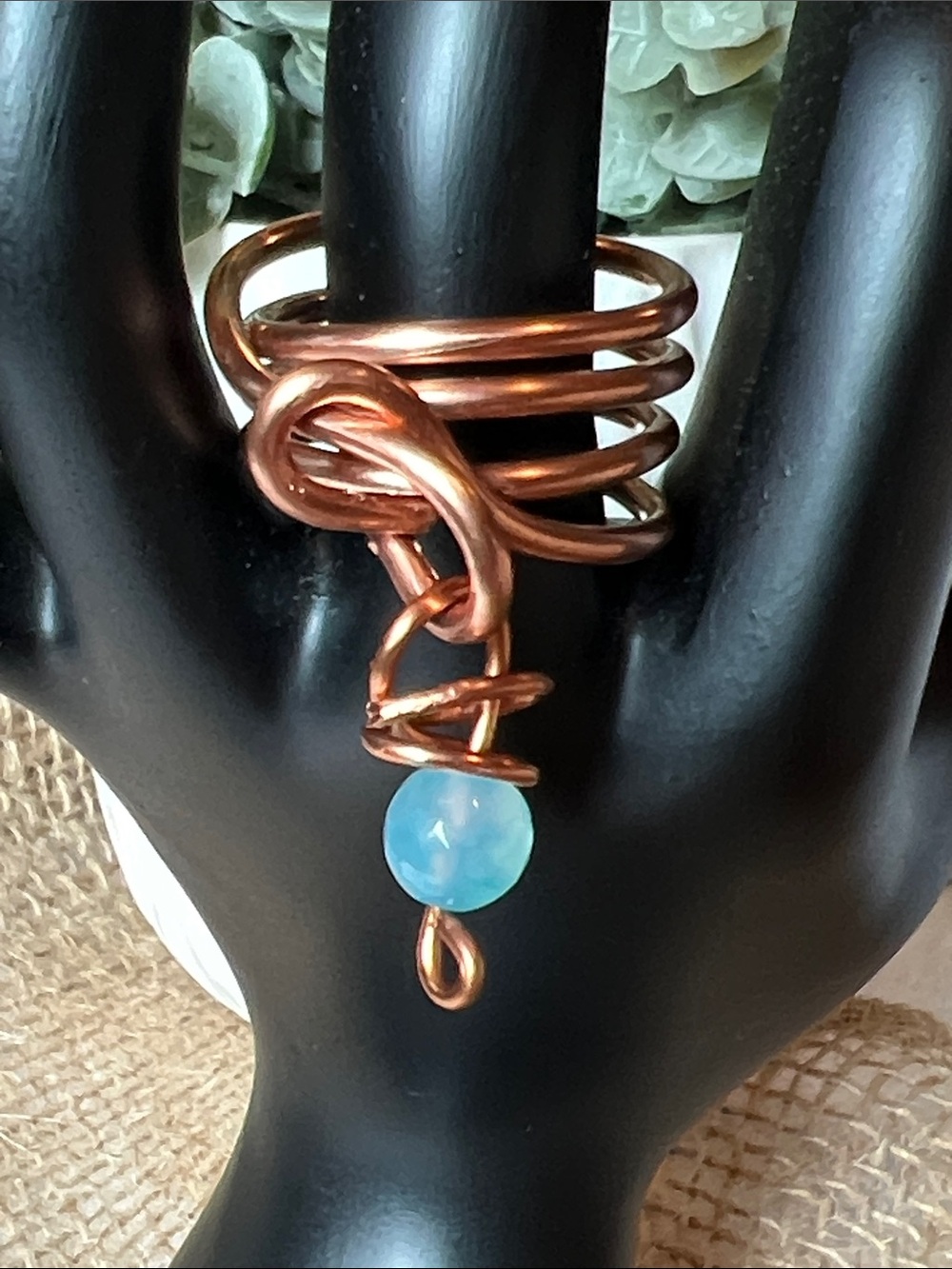 Copper Spiral ring Sz 8